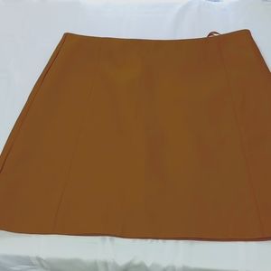 Cute pleather dark mustard yellow mini skirt